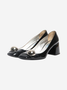 Prada Black patent pumps with silver ball - size EU 39 (UK 6)