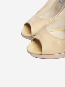 Jimmy Choo Cream patent peep-toe pumps - size EU 38