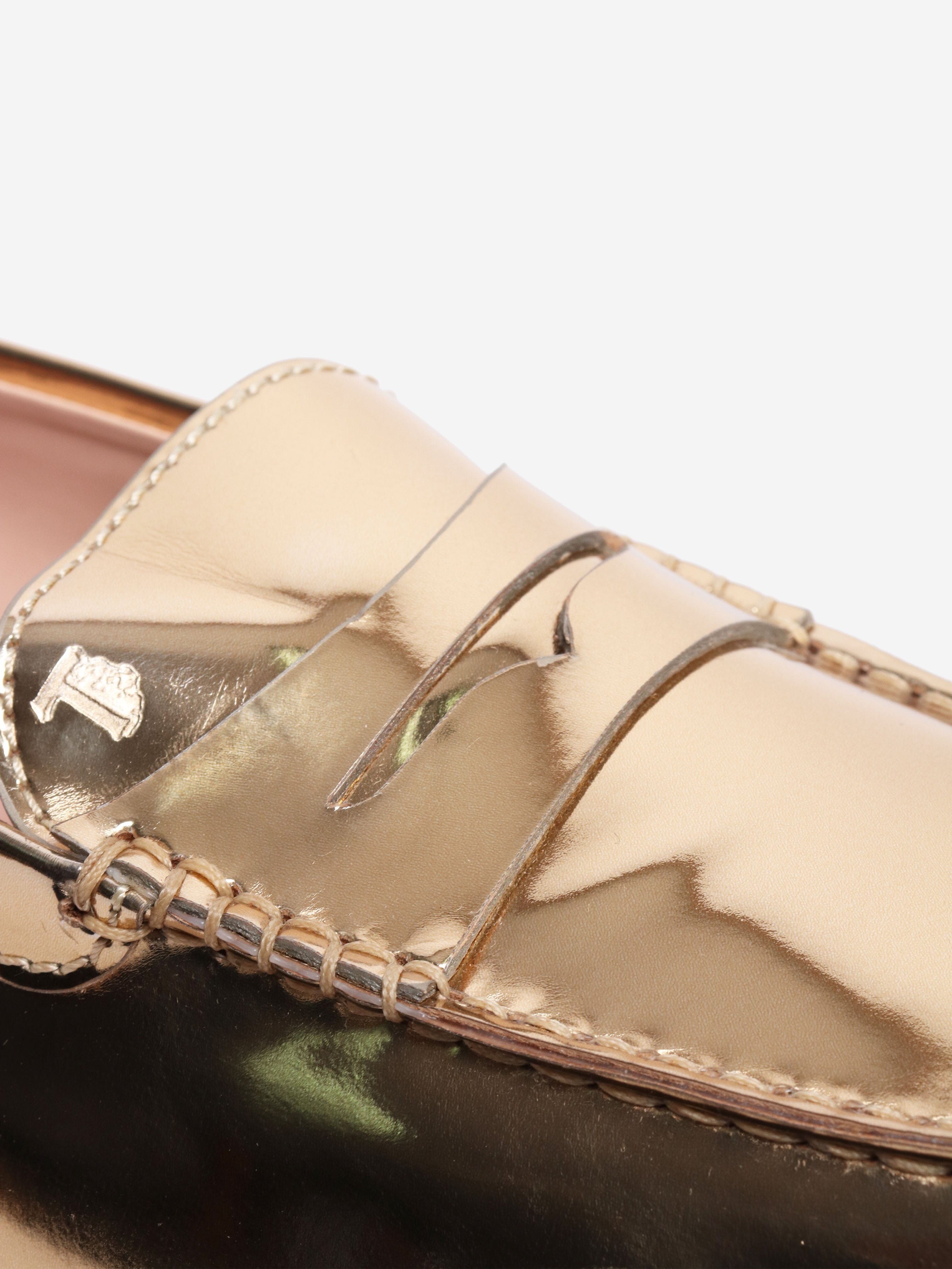 Gold patent loafers - size EU 41 Flat Shoes Tod's 