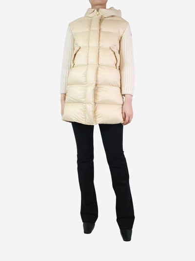 Cream knit-sleeve padded coat - size S Coats & Jackets Moncler 