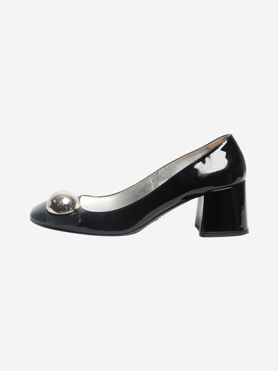 Black patent pumps with silver ball - size EU 39 (UK 6) Heels Prada 