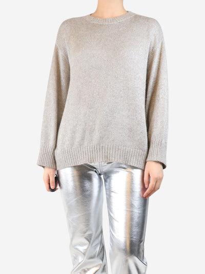 Gold lurex knit jumper - size S Knitwear Brunello Cucinelli 