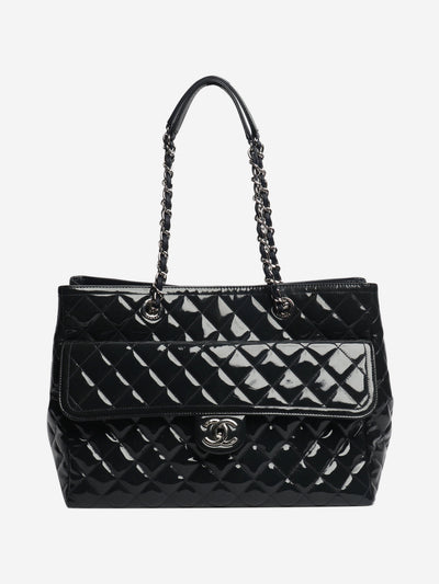 Navy 2014 patent quilted Coco Shine tote bag Tote Bags Chanel 