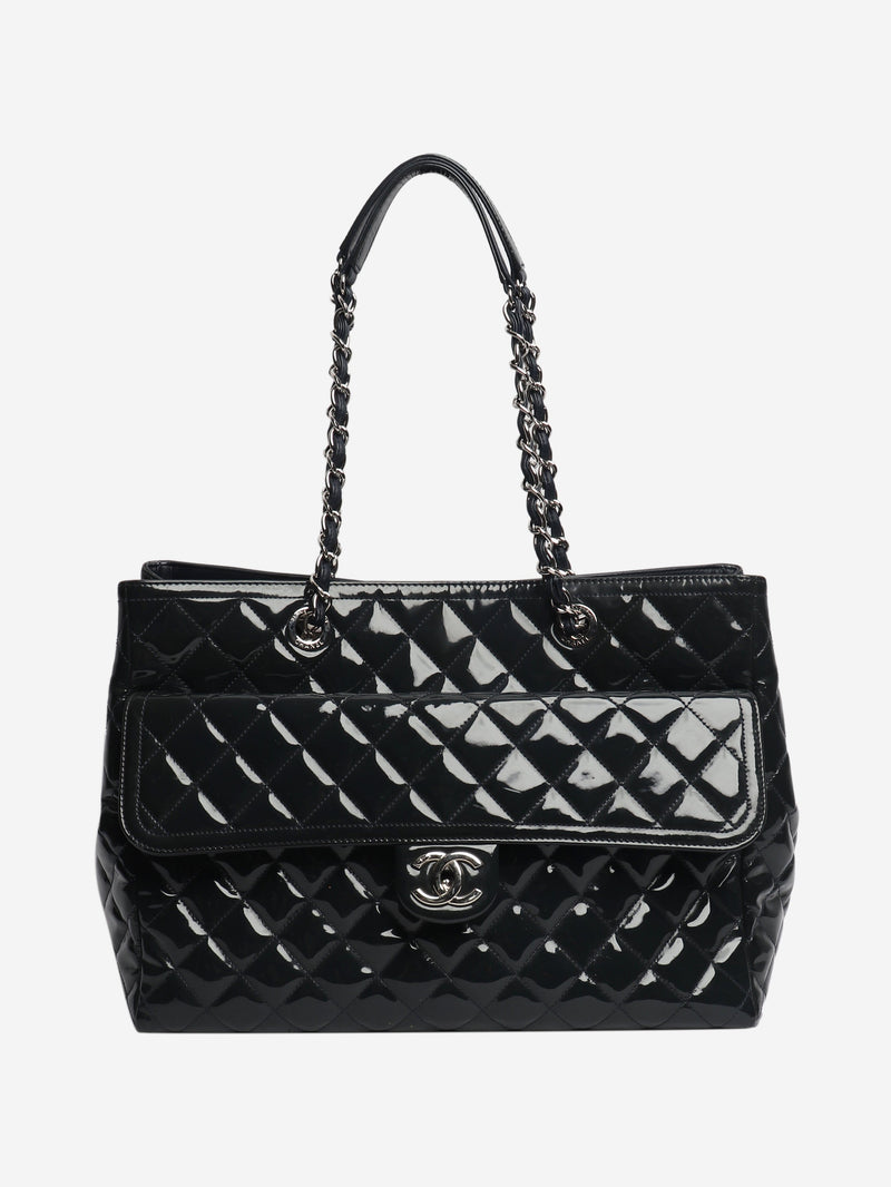 Navy 2014 patent quilted Coco Shine tote bag Tote Bags Chanel 