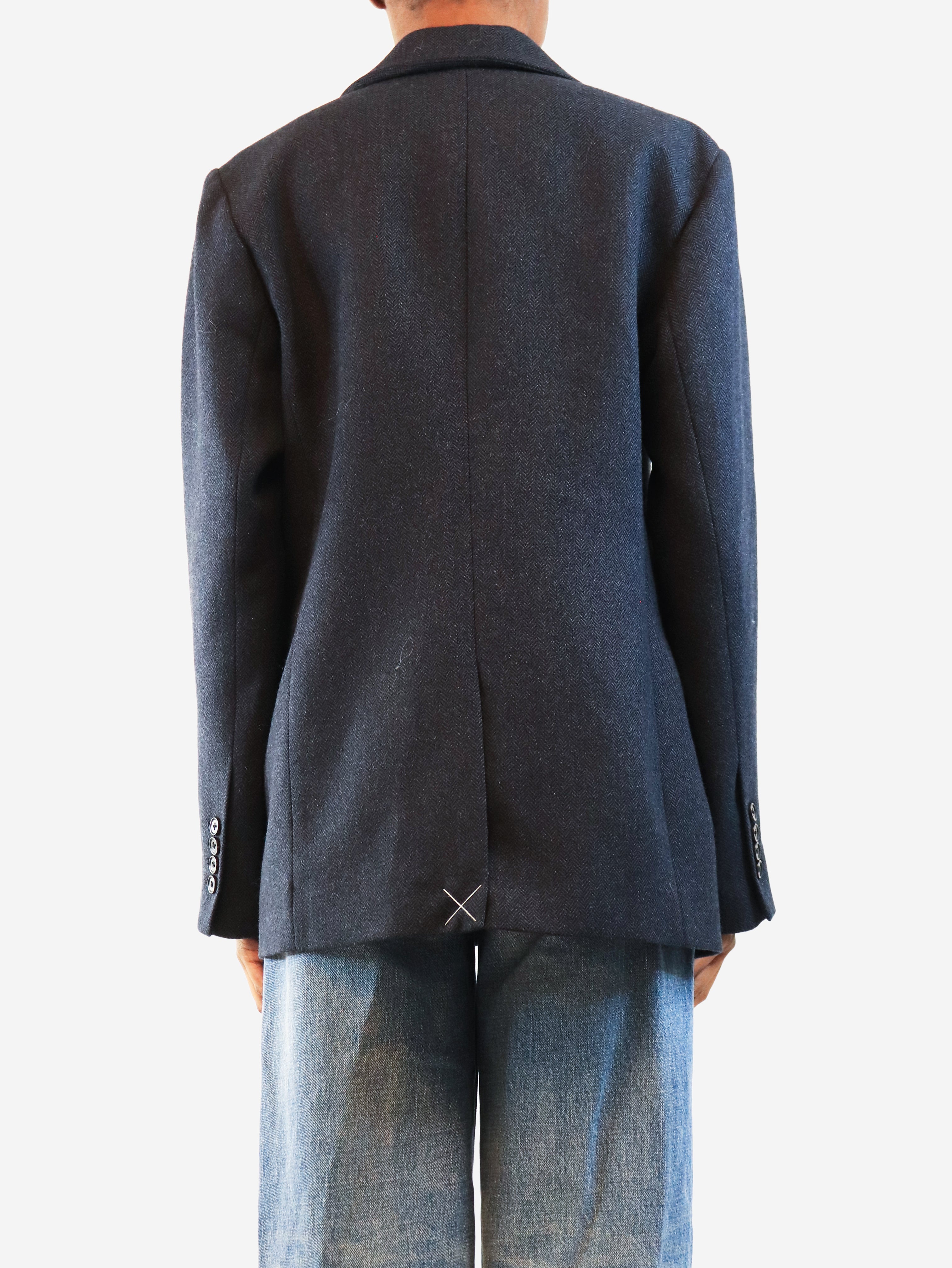 Navy Herringbone blazer - size XS