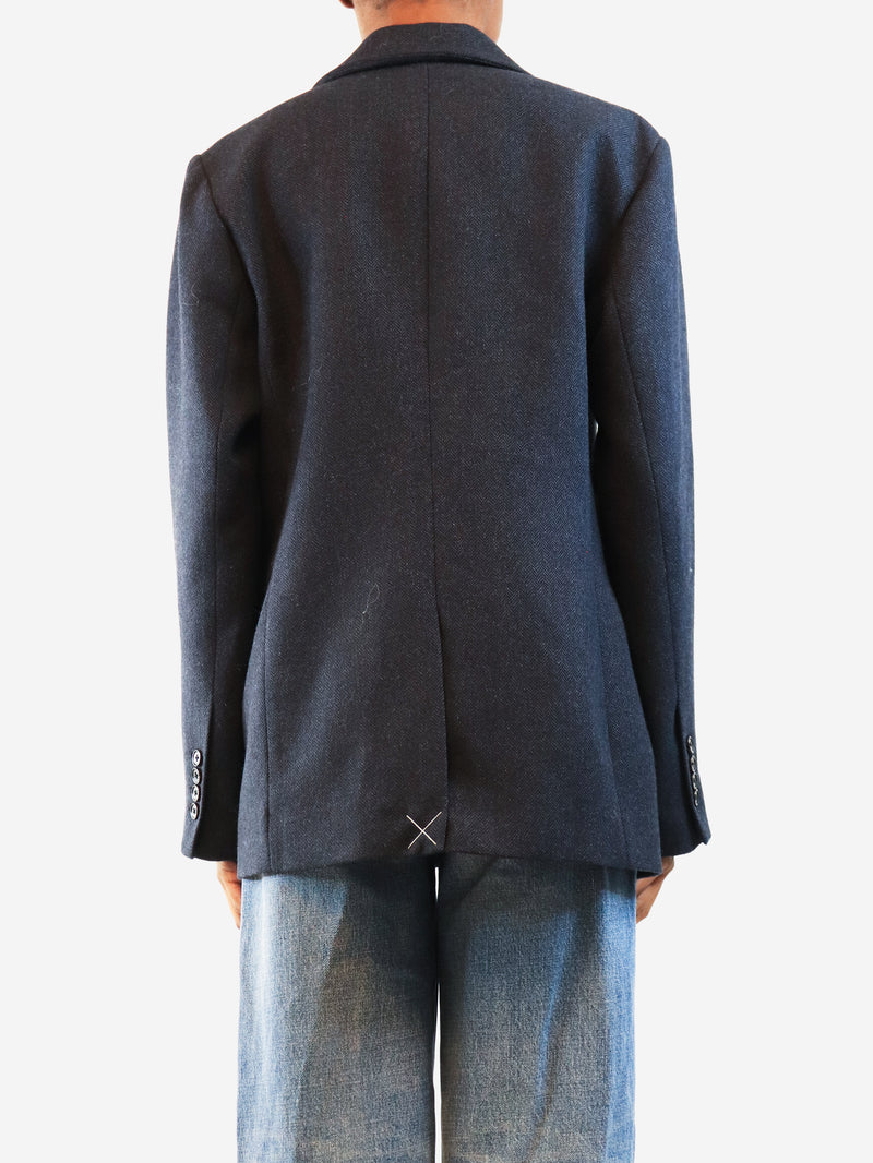 Navy Herringbone blazer - size XS