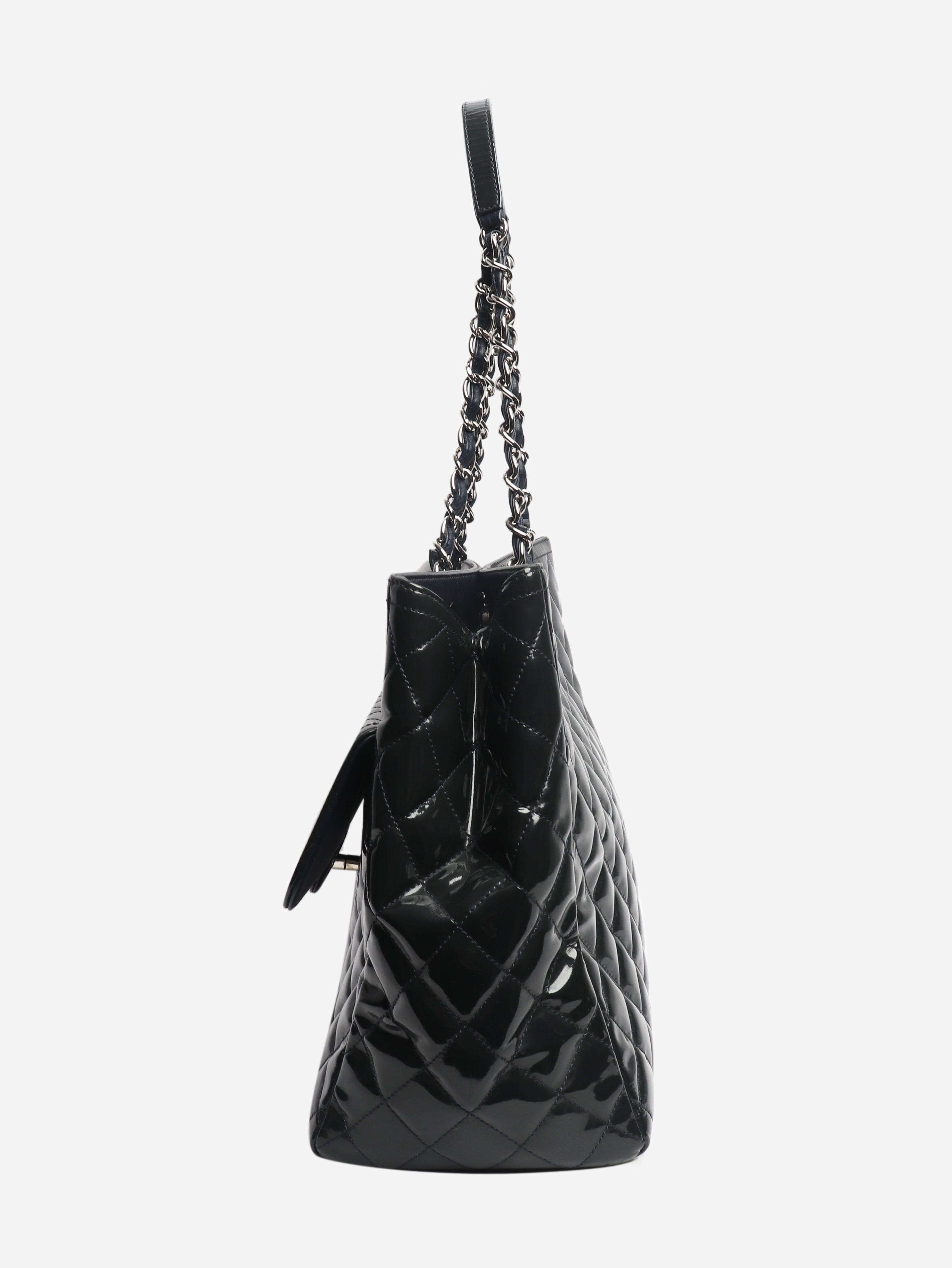 Navy 2014 patent quilted Coco Shine tote bag Tote Bags Chanel 