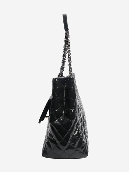 Navy 2014 patent quilted Coco Shine tote bag alternate image