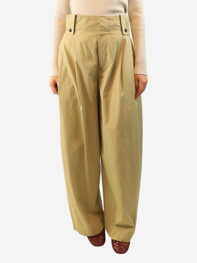 Khaki wide leg trousers - size UK 4 Trousers Bottega Veneta 