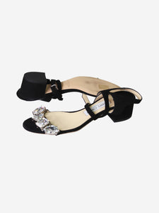 Jimmy Choo Black rhinestone block-heel sandals - size EU 37