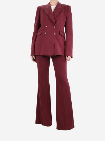 Burgundy double-breasted blazer and trousers set - size UK 12 Sets Gabriela Hearst 