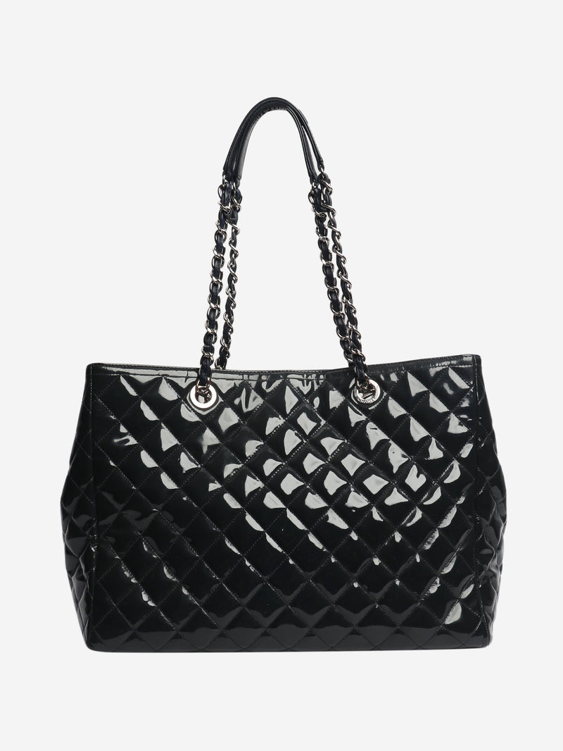 Navy 2014 patent quilted Coco Shine tote bag Tote Bags Chanel 