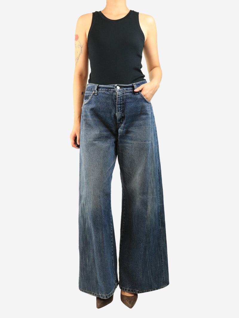 Blue wide-leg jeans - size UK 10 Trousers ELV Denim 