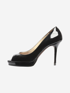 Jimmy Choo Black patent peep-toe pumps - size EU 38