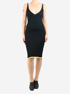 AZ Factory Black sleeveless ribbed midi dress - size S