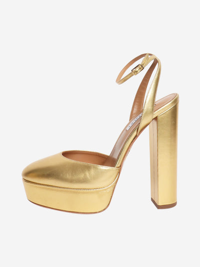 Gold metallic leather platform pumps - size EU 41 Heels Aquazzura 
