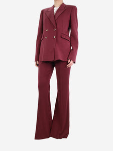Gabriela Hearst Burgundy blazer and trousers set - size UK 10