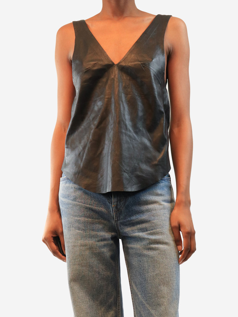 Black Sam leather vest - size UK 6
