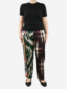 Pierre-Louis Mascia Multicolour mixed-print silk trousers - size L