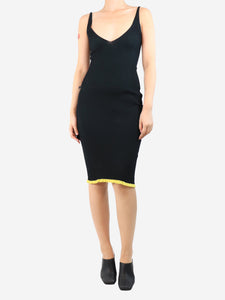 AZ Factory Black sleeveless ribbed midi dress - size S