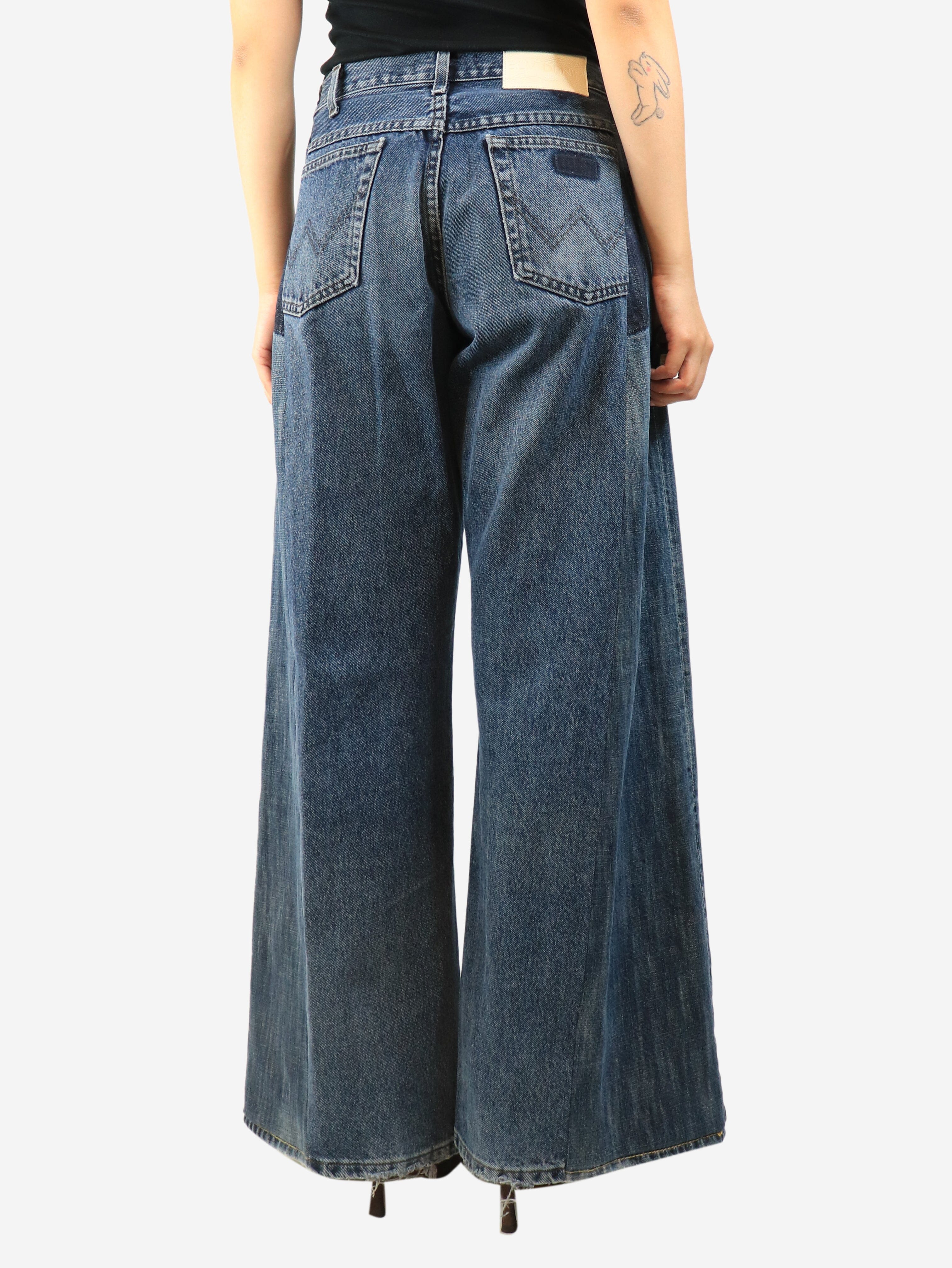 Blue wide-leg jeans - size UK 10 Trousers ELV Denim 
