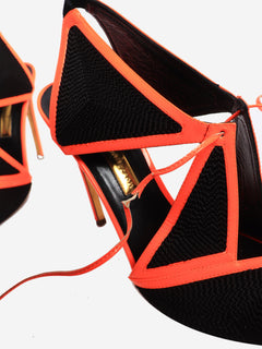 Black neon peep-toe sandals - size EU 39.5 Heels Rupert Sanderson 