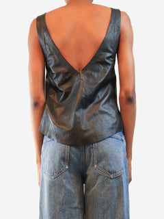 Black Sam leather vest - size UK 6