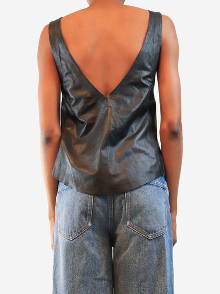 Black Sam leather vest - size UK 6 alternate image