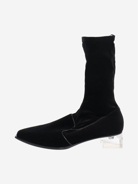 Black velvet ankle boots - size EU 41 product image