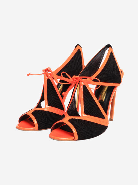Black neon peep-toe sandals - size EU 39.5 alternate image