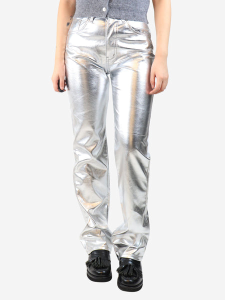 Silver metallic trousers - size S product image
