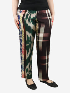 Pierre-Louis Mascia Multicolour mixed-print silk trousers - size L