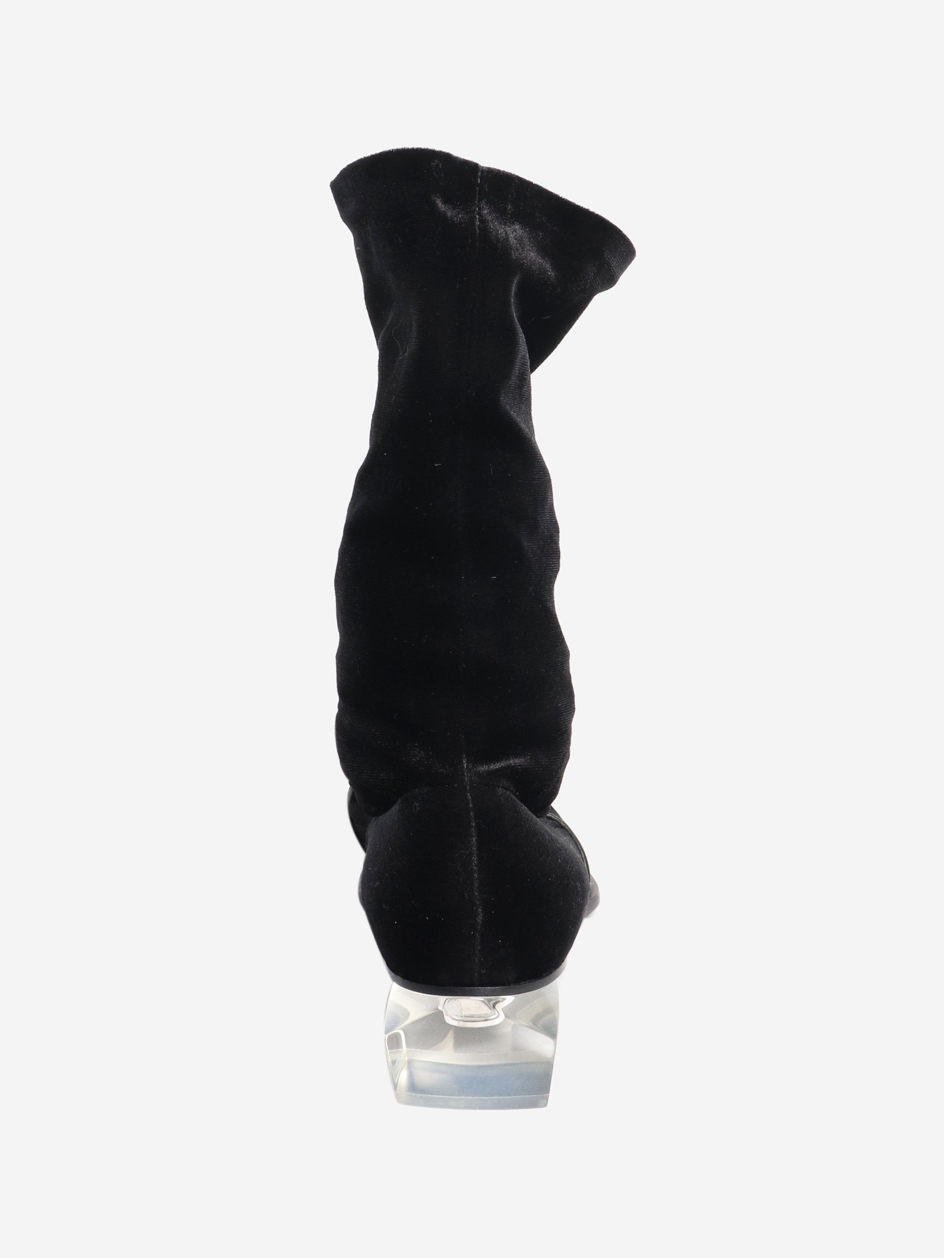 Black velvet ankle boots - size EU 41 Boots Giorgio Armani 