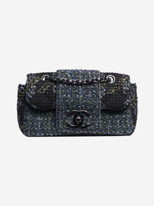 Chanel Blue and green 2004 Fantasy tweed shoulder bag