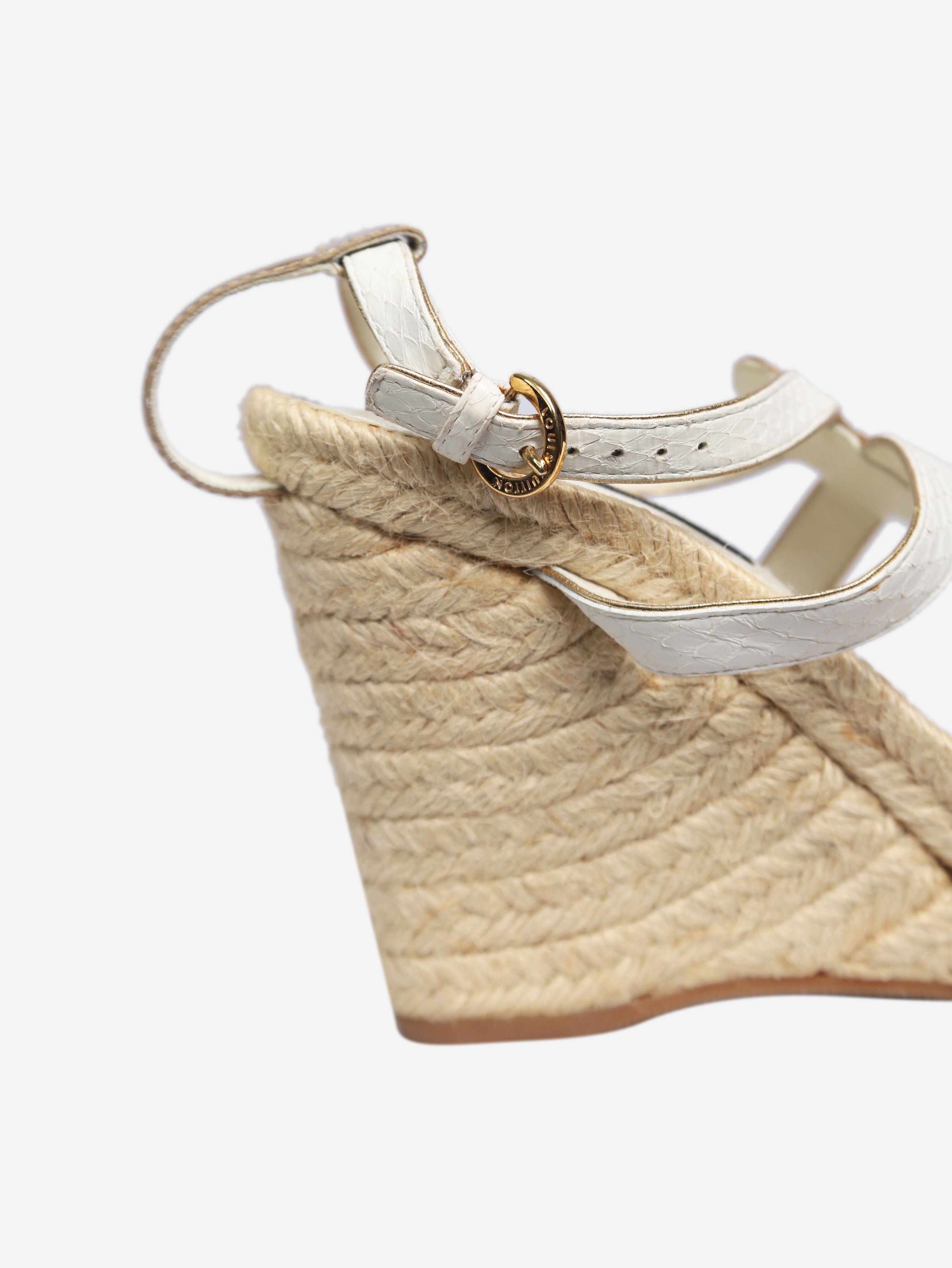 White wedge sandal heels - size EU 38 Heels Louis Vuitton 