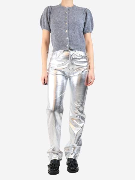 Silver metallic trousers - size S alternate image