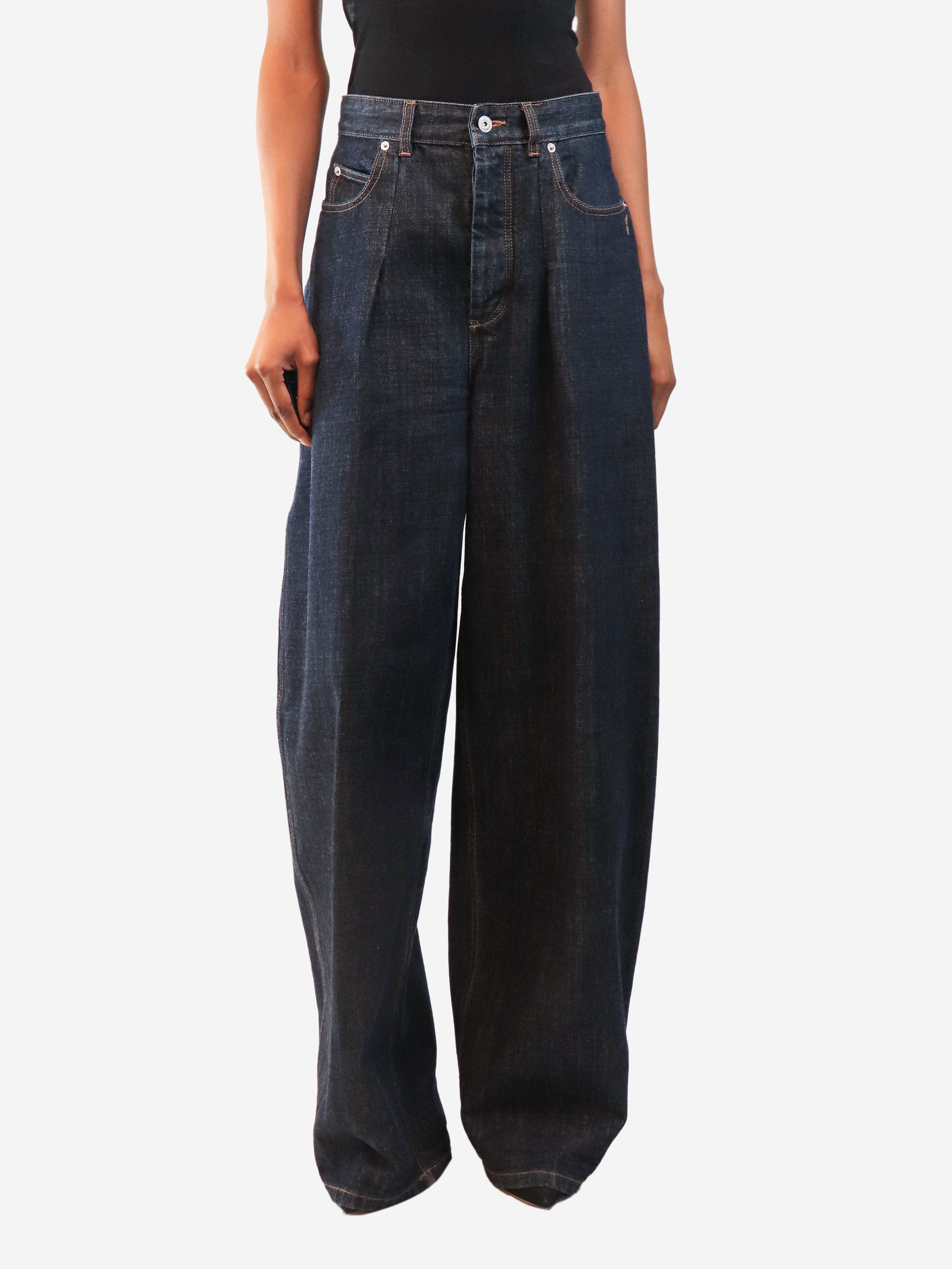 Indigo wide-leg jeans - size UK 8