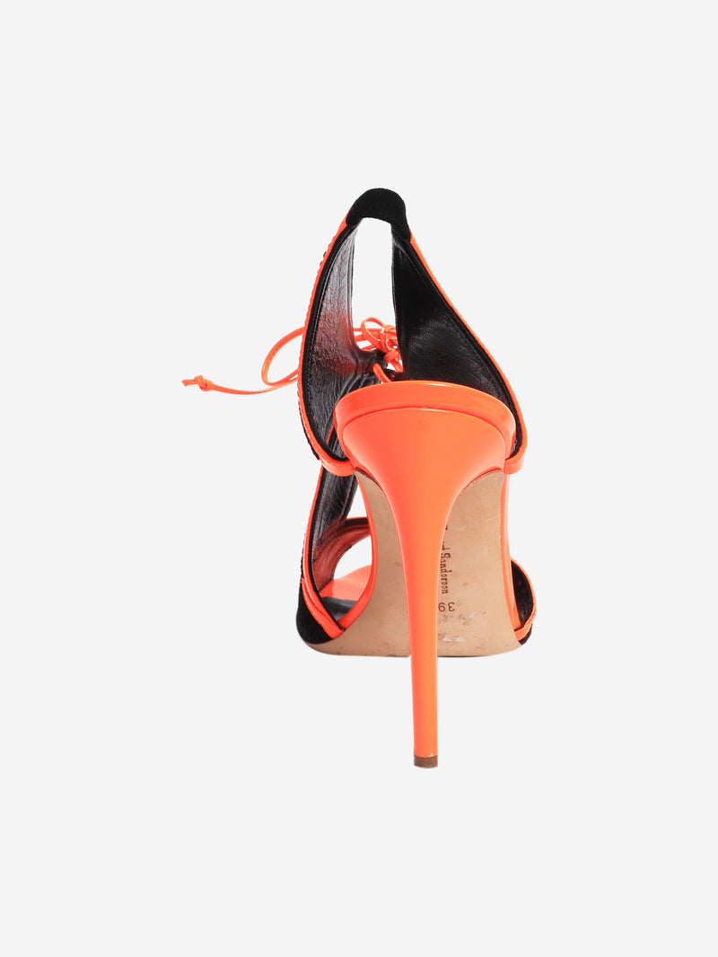 Black neon peep-toe sandals - size EU 39.5 Heels Rupert Sanderson 