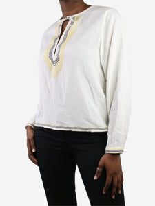 Maison Sarah Lavoine Cream embroidered blouse - size 3