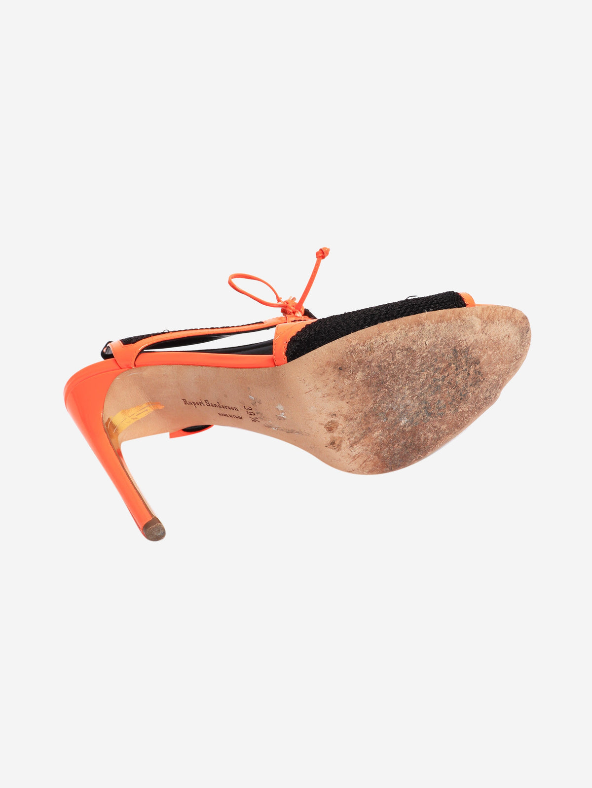 Black neon peep-toe sandals - size EU 39.5 Heels Rupert Sanderson 