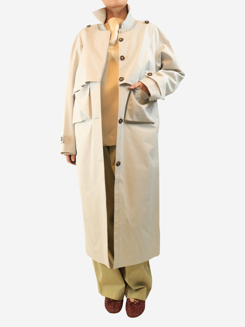 Pebble grey light shell trench coat - size UK 10 Coats & Jackets STEL 