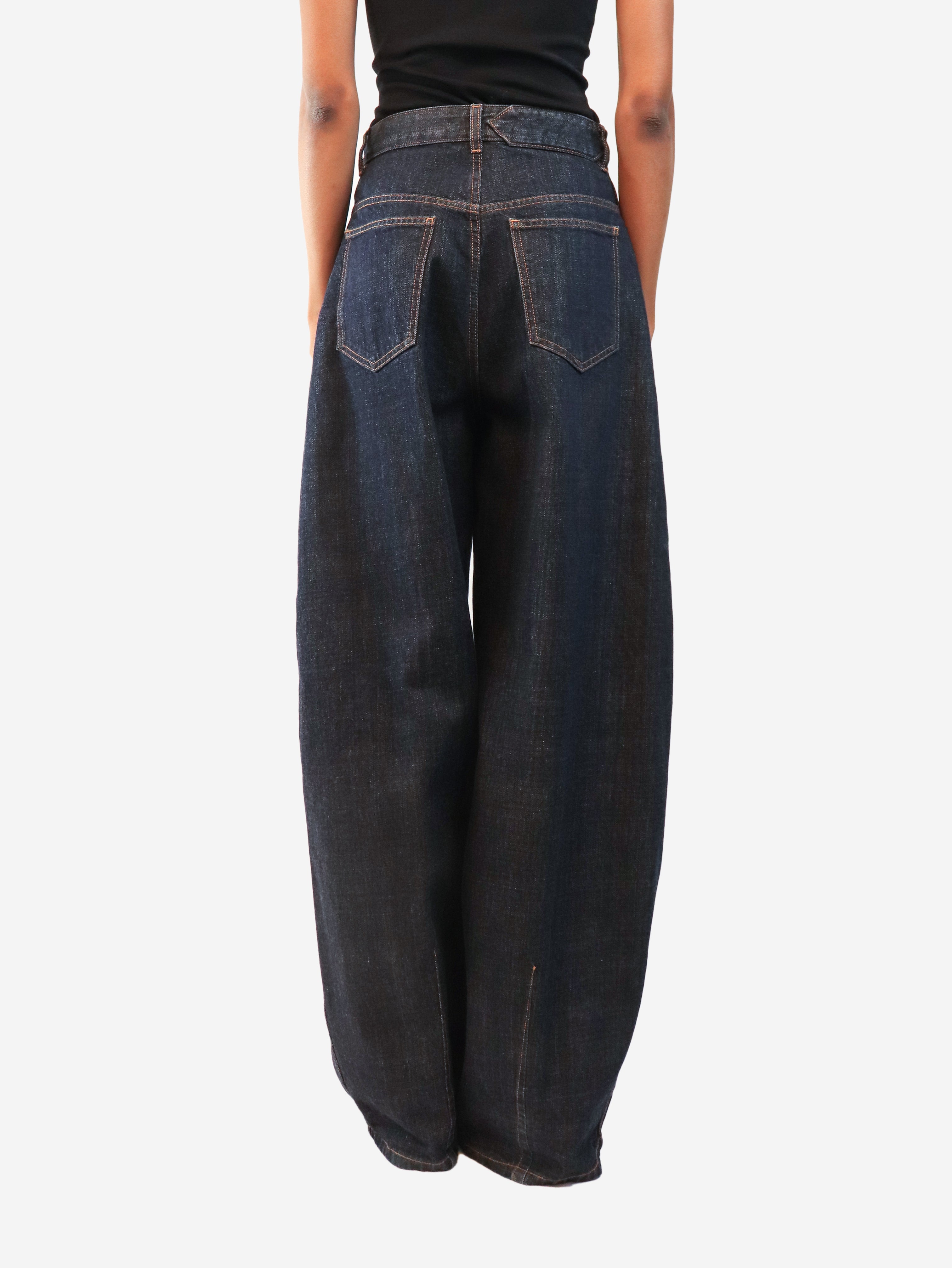 Indigo wide-leg jeans - size UK 8