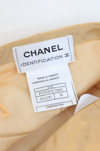 Chanel Light orange quilted A-line skirt - size UK 10