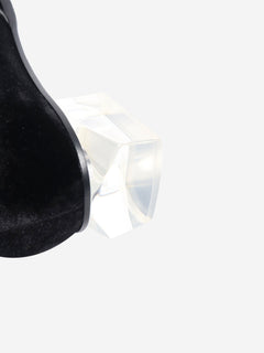 Black velvet ankle boots - size EU 41 Boots Giorgio Armani 