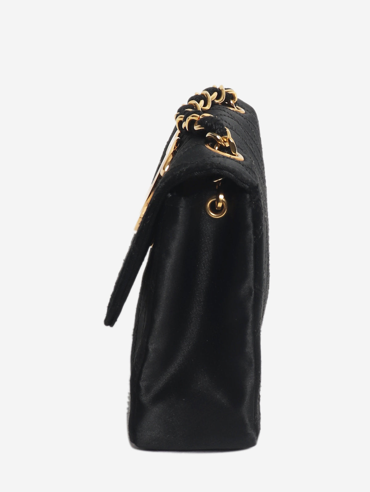 Black vintage 1986 satin quilted CC flap cross-body bag Shoulder bags Chanel 
