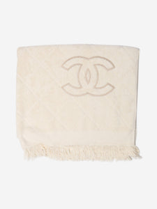 Chanel Cream tote bag with matching towel