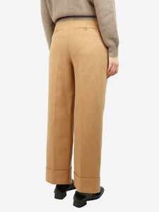 Sezane Camel Damon wide-leg trousers - size UK 10