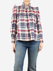 Isabel marant Etoile Multicolour ruffled check shirt - size UK 8