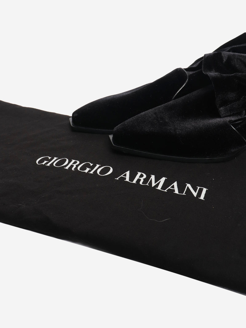 Black velvet ankle boots - size EU 41 Boots Giorgio Armani 