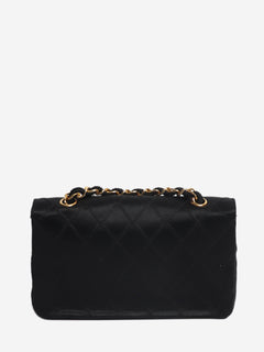 Black vintage 1986 satin quilted CC flap cross-body bag Shoulder bags Chanel 